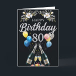 Carte Happy 80th Birthday<br><div class="desc">Bonne carte d'anniversaire 80e</div>