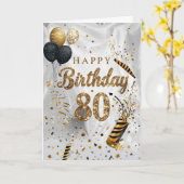 Carte Happy 80th Birthday (Fleur jaune)