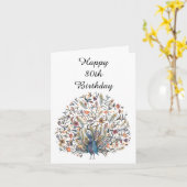Carte Happy 80th Birthday (Fleur jaune)