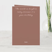 Carte Happy 80th Birthday add name floral brown (Dos)