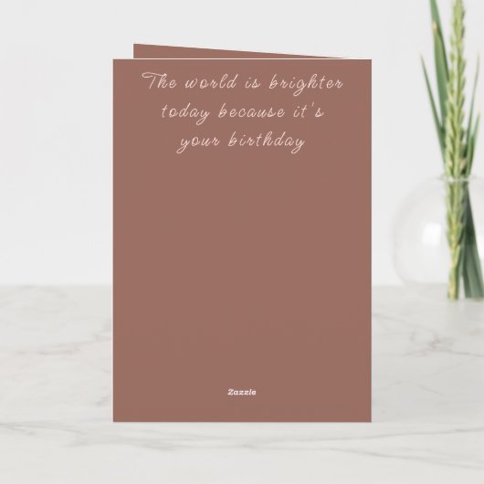 Carte Happy 80th Birthday add name floral brown (Dos)