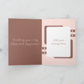 Carte Happy 80th Birthday add name floral brown (Intérieur)