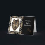 Carte Happy 89th Birthday with Watercolor Wolf<br><div class="desc">Loup,  Loups,  Animal sauvage,  Nature,  Aquarelle</div>