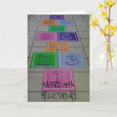 Carte 'HAPPY ****9th****** BANNIER' TURNING 9 EST AMUSAN (Fleur jaune)