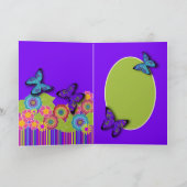 Carte Happy Admin Pro Day, papillons et fleurs (Intérieur)