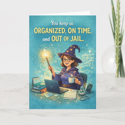 Carte Happy Admin Pro Day - You're a Wizard! (Devant)