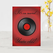 Carte Happy Anniversaire vinyle disque vinyle retro (Fleur jaune)