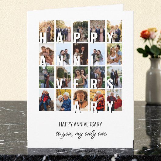 Carte Happy Anniversary 20 Wedding Photo Collage