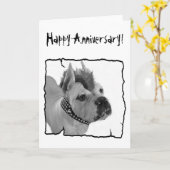 Carte Happy Anniversary Boxer punk greeting card (Fleur jaune)