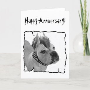 Carte Happy Anniversary Boxer punk greeting card