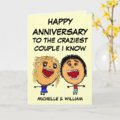 Carte Happy Anniversary Craziest Couple I know (Fleur jaune)