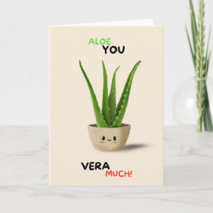 Carte Happy Anniversary Cute Funny Simple Aloe Vera Card