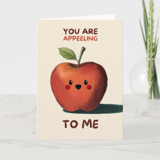 Carte Happy Anniversary Cute Funny Simple Apple Card (Devant)