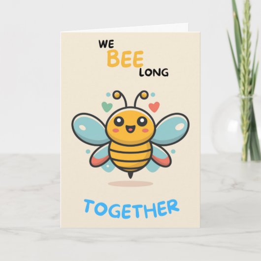 Carte Happy Anniversary Cute Funny Simple Bee Card (Devant)