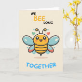 Carte Happy Anniversary Cute Funny Simple Bee Card (Fleur jaune)