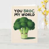 Carte Happy Anniversary Cute Funny Simple Broccoli Card (Fleur jaune)