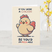 Carte Happy Anniversary Cute Funny Simple Chicken Card (Fleur jaune)