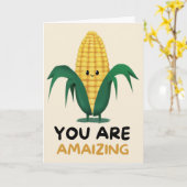 Carte Happy Anniversary Cute Funny Simple Corn Card (Fleur jaune)