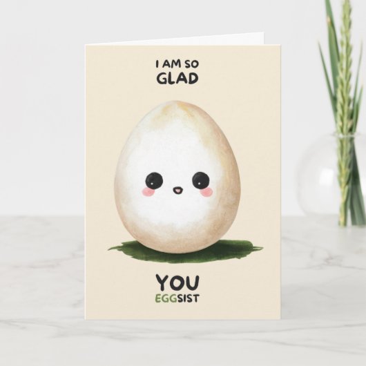 Carte Happy Anniversary Cute Funny Simple Egg Card (Devant)