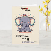 Carte Happy Anniversary Cute Funny Simple Elephant Card (Fleur jaune)