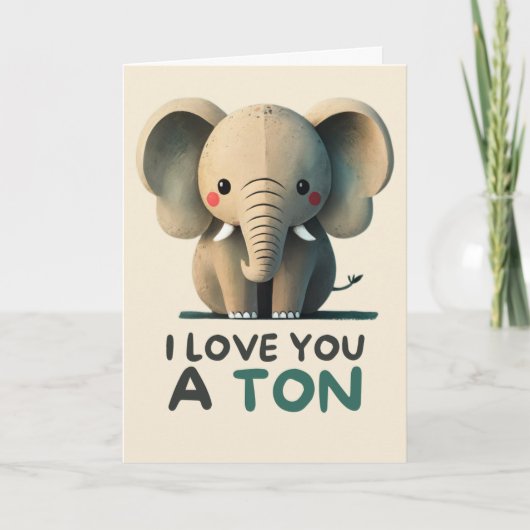 Carte Happy Anniversary Cute Funny Simple Elephant Card (Devant)