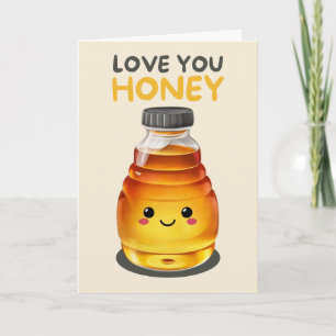 Carte Happy Anniversary Cute Funny Simple Honey Card
