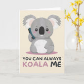 Carte Happy Anniversary Cute Funny Simple Koala Card (Fleur jaune)