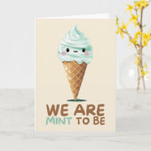 Carte Happy Anniversary Cute Funny Simple Mint Card (Fleur jaune)