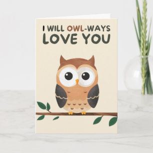 Carte Happy Anniversary Cute Funny Simple Owl Card