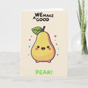 Carte Happy Anniversary Cute Funny Simple Pear Card