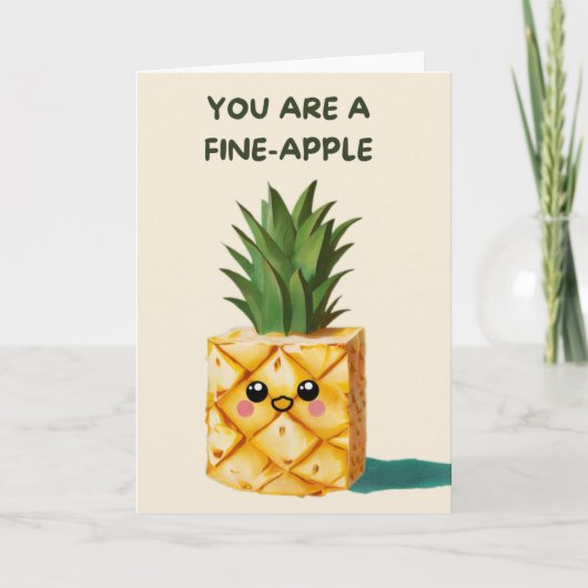 Carte Happy Anniversary Cute Funny Simple Pineapple Card (Devant)