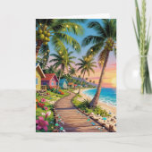 Carte Happy Anniversary Day | Romantic Poem Coastal  (Devant)