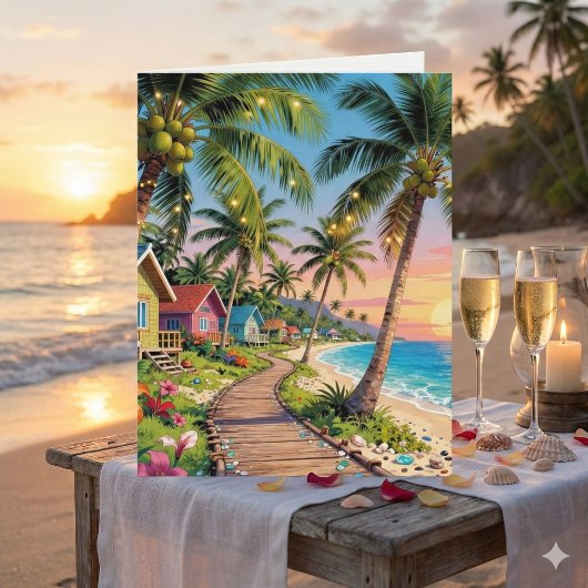 Carte Happy Anniversary Day | Romantic Poem Coastal 