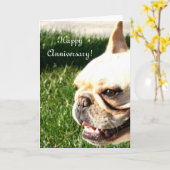 Carte Happy Anniversary French (Fleur jaune)