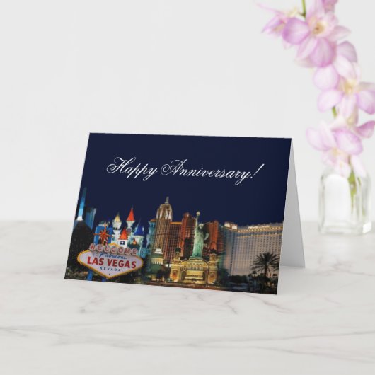 Carte Happy Anniversary Las Vegas Card (Orchidée)
