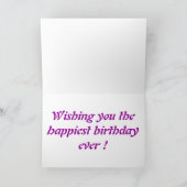 CARTE "HAPPY BANTHDAY" BUTTERFLY (Intérieur)