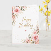 Carte Happy Birthday (Fleur jaune)
