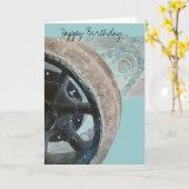 Carte Happy Birthday... (Fleur jaune)