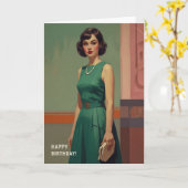 Carte Happy Birthday (Fleur jaune)