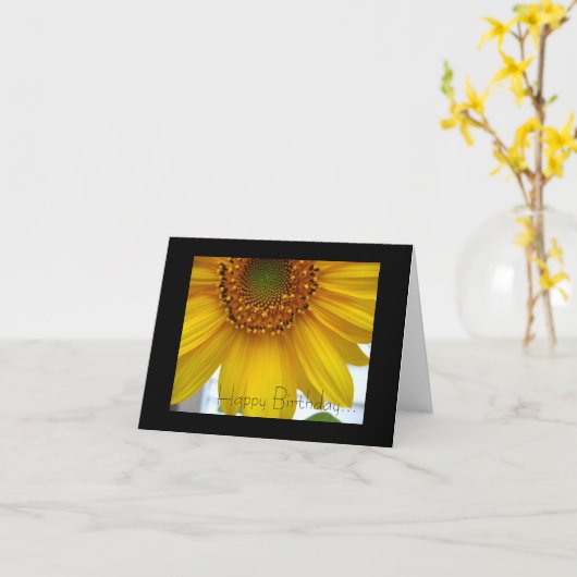 Carte Happy Birthday... (Fleur jaune)