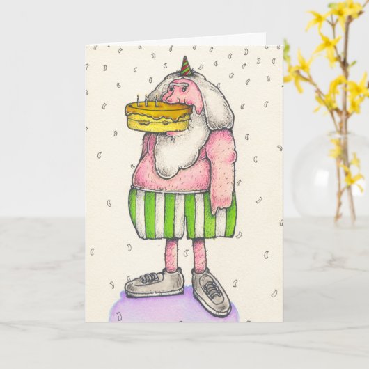 Carte Happy Birthday (Fleur jaune)