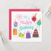 Carte Happy Birthday (Devant/Arrière en situation)