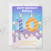 Carte Happy Birthday, 10 ans personnalisée (Dos)