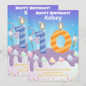 Carte Happy Birthday, 10 ans personnalisée (Devant / Derrière)