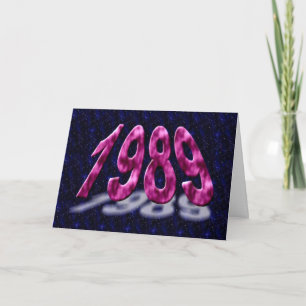 Carte Happy Birthday 1989 Year of Birth 80's space theme