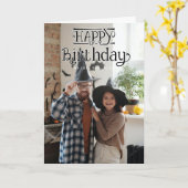 Carte Happy Birthday 3 Photo Folded Greeting Card (Fleur jaune)