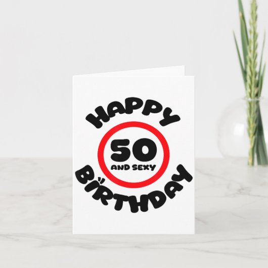 Carte Happy Birthday 50 And Y Funny 50th Birthday Gift  (Devant)