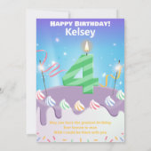 Carte Happy Birthday à quatre ans personnalisée (Dos)