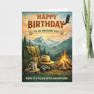 Carte Happy Birthday - Adventurer