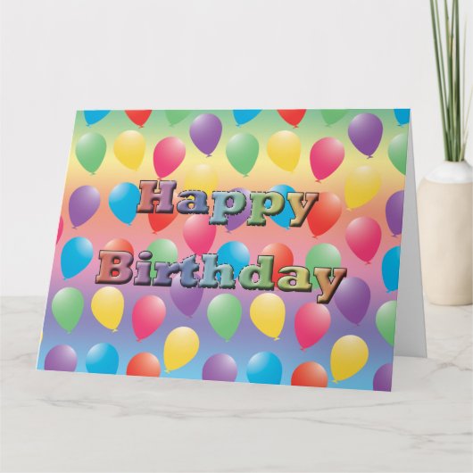 Carte Happy Birthday Balloons Greeting Card (Devant)